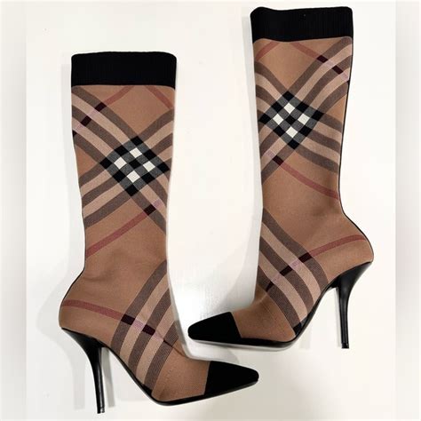 burberry check stretch knit sock boots|burberry signatures for men.